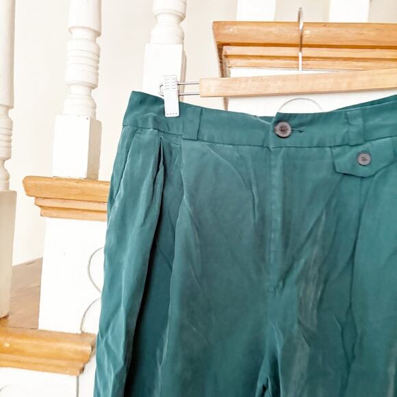 A New Day Green Wide Leg Pleated Front Trouser Pants High Waist Size 10 - Picture 2 of 6